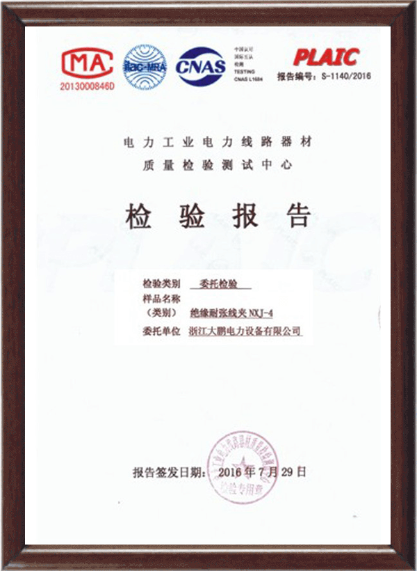 绝缘耐张线夹检验报告